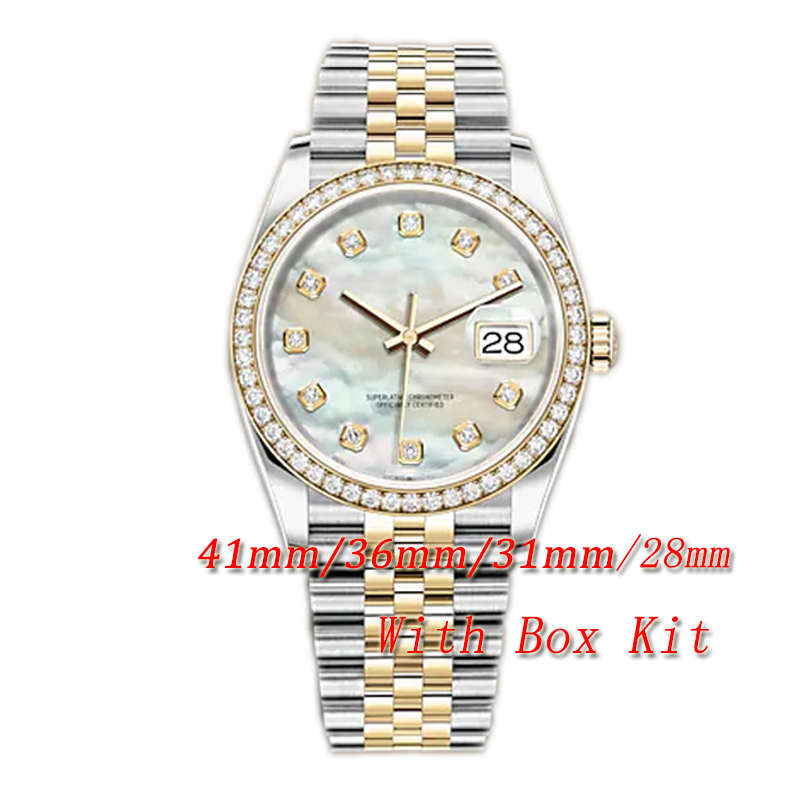 WACKSC - 41mm 36mm Movement Watch Automatisk mekanisk herre 31mm 28mm kvartskvinnor Bezel rostfritt stål diamant lady vattentät lysande handledsdesigner klockor