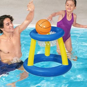 Basketball à eau Stand de basket-ball flottant gonflable avec jeu de basket-ball jeu pour les enfants 240416