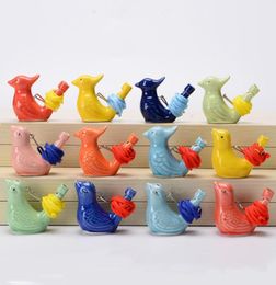 Water Bird Whistle Ceramic Clay Waterbird Bruit Maker Whistle Kids Bathing Birds Whistles Christmas Party Gift Home Craft Decor BH4019059