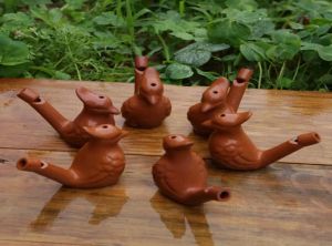 Water Bird Whistle Vintage Water Bird Ceramic Arts Crafts Whistles Clay Ocarina Warbler Song Cerámica Chirps Niños Juguetes de baño5411320 LL