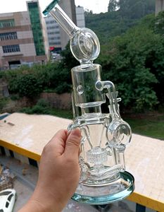 Water Bongs Hookahs Recycler Oil Rigs Kleurrijk basismondstuk met groene rand Douchekop Percolators