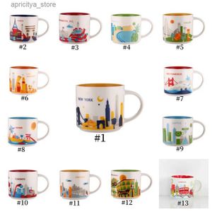 Bouteille d'eau 14 oz Capacité Céramique Starbucks City Mug American Cities Best Café Mug tasse avec boîte d'origine Miami City L48