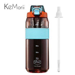 Bouteille d'eau 1600ml Bouteilles d'eau Tritan avec paille Portable Sport Drinking Cup Blender Mixer Gym Shaker Whey Protein Shaker Bouteille P230324