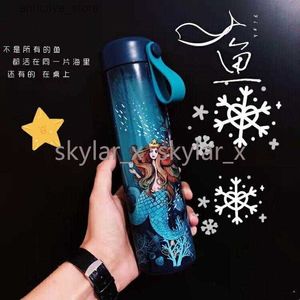 Water fles 16oz Starbucks Mermaid Thermos Mokken Vacuümkolven Roestvrij staal Cup Coffee Mug Travel Bottle2155 L48