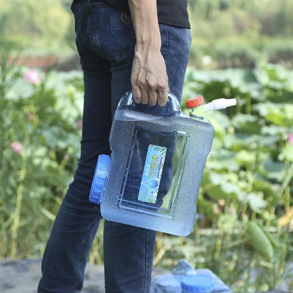 Botella de agua 18L 20L 22L Contenedor de almacenamiento de cubo de agua al aire libre con toque Grado de comida para el tanque de automóvil de gran capacidad para senderismo de picnic 221013256g