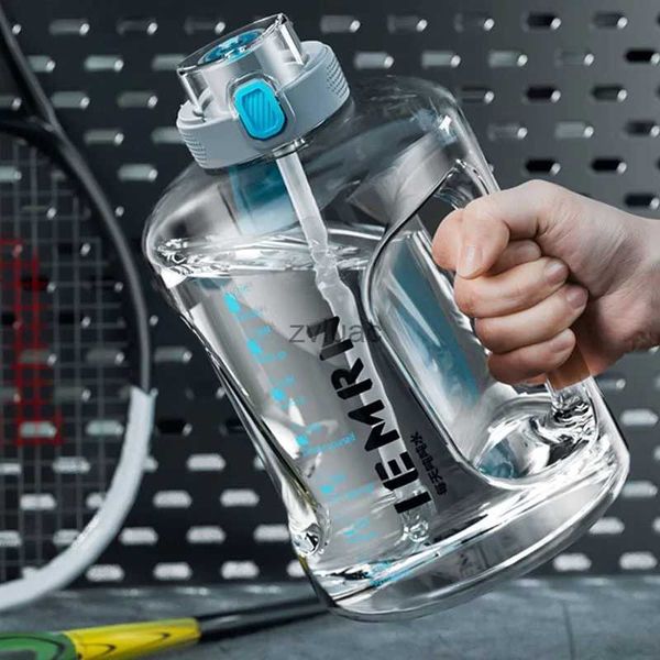 Water Bottle 2,5 litres Tritan matériel Portable grande capacité bouteille d'eau avec paille pour hommes femmes Sports de plein air Yoga Fitness Camping YQ240110