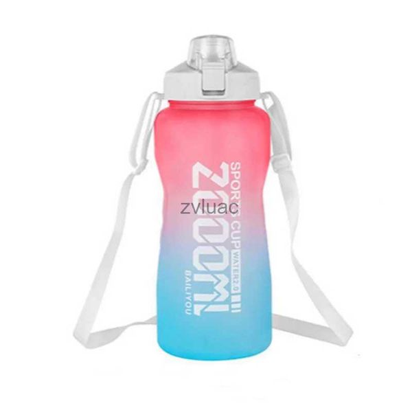 Water Bottle 2000 ml haute capacité Sports de plein air tasse d'eau avec échelle corde sangle bouilloire cyclisme voyage Tritan PP bouteille d'eau Drop Shopp J180 YQ240110