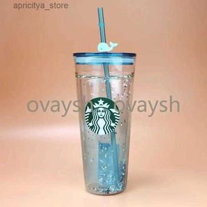 Botella de agua 2021 Tazas de Starbucks de edición limitada de gran capacidad Caza acompañante con Strawsyqx L48