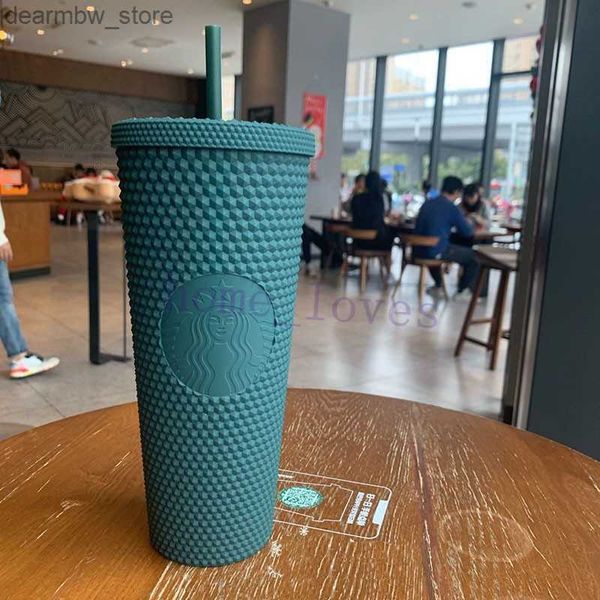 bouteille d'eau 24 oz de tasses Starbucks personnalisées irisée bling arc-en-ciel Unicorn tasse de café tumbr à la tasse froide avec Strawz9ne280l