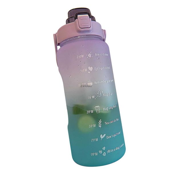 water bottle Bouteille d'eau de grande capacité 2L avec couvercle de rebond rappel d'échelle de temps tasse givrée pour l'entraînement physique en plein air violet YQ240110