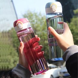 Botella de agua de 550ML, botellas deportivas sin BPA, taza de bebida de viaje, botella de agua portátil a prueba de fugas para exteriores para correr y hacer ejercicio