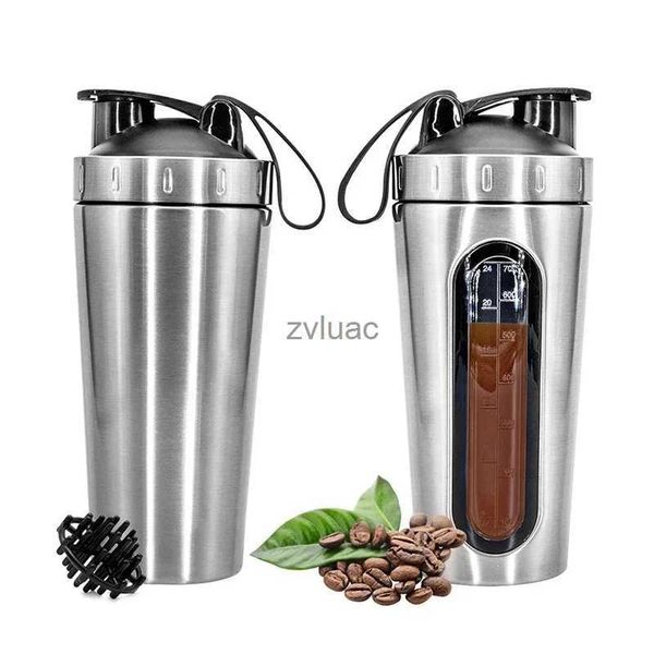 Water Bottle 700ML créatif en acier inoxydable protéine Shaker Shake Milkshake mélange tasse Sports de plein air Fitness Shake tasses Sport bouteille sans BPA YQ240110