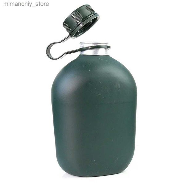 Water Bottle Cantine Pot de survie eau randonnée vin Camping hanche aluminium Bott armée Drinkware couverture extérieure militaire Kett avec flacon Q231124