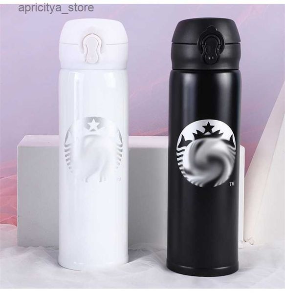 Bouteille d'eau classique Starbucks Thermos tasses tasses d'isolation en acier inoxydable 500 ml de voyage de voyage portable Flask262o L48