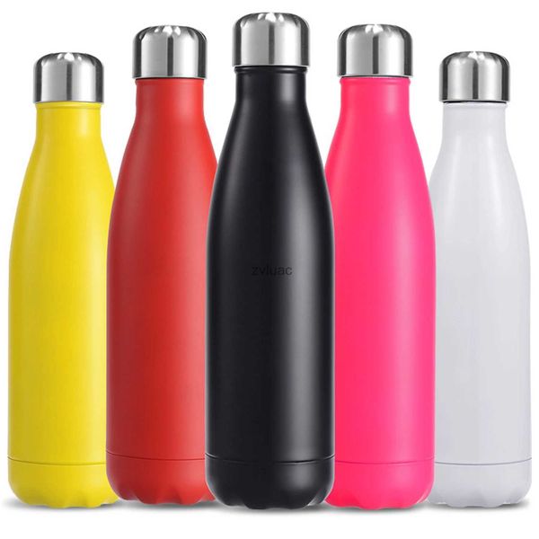 Water Bottle Les bouteilles d'eau de Sport isolées sous vide à Double paroi empêchent les fuites tasses en métal en acier inoxydable garder au frais et au chaud 500 ml 304 YQ240117