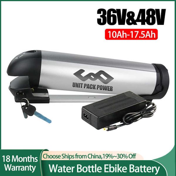Bouteille d'eau Ebike Batterie 36V 10Ah 17.5Ah 48V 10.5Ah 17.5Ah Samsung Sanyo Cell 18650 Batterie pour moteur 750W 500W 350W 250W