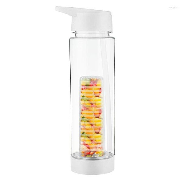 Bouteille d'eau Fruit Sports Cup avec couvercle en paille et panier à infusion 24 oz