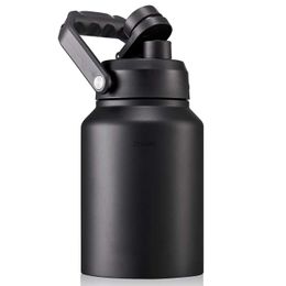 Wasserflasche, halbe Gallone, isolierte Wasserflasche, Krug, 64 oz, Edelstahl-Sportflasche mit Griff, großer Thermobecher YQ240119