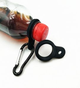 Porte-bouteille d'eau avec boucle de suspension, mousqueton, porte-clés, en forme de bouteille de Cola, pour usage quotidien ou extérieur, support en Silicone XD224735563