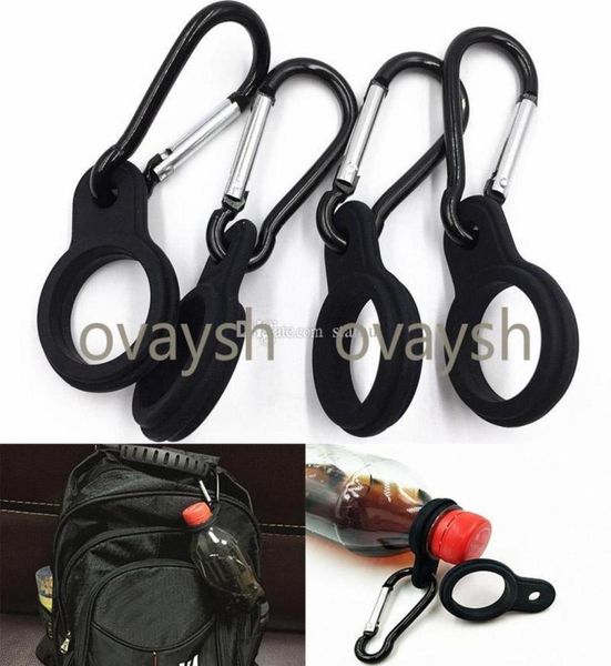 Porte-bouteille d'eau avec boucle hangle carabiner clip clé de clé de clé Fit cola bouteille en forme de quotidien ou extérieur Utiliser le silicone Carrier8688988