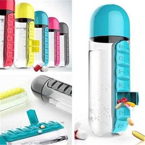 botella de agua Multifuncional Innovative Cup 7 Company Outdoor Portable Convenient Water Bottle Medical Box P230530