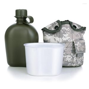 Bouteille d'eau, tasse d'escalade en plein air, ceinture de Camouflage, boîte à déjeuner, Camping individuel, sport, ventilateur militaire tactique plat