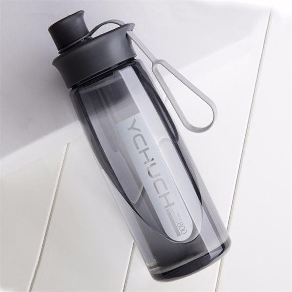 Waterfles Eiwitshaker Draagbare fles Sport Kamperen Wandelen Waterfles met thee-ei Plastic beker 600/800/1000ML 201128