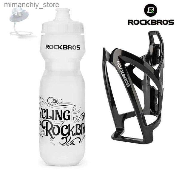 Water Bottle ROCKBROS vélo eau Bott 750 ml Bicyc Bott avec cage de support Sport de plein air Portab cyclisme Kett eau Bott Drinkware Q231123