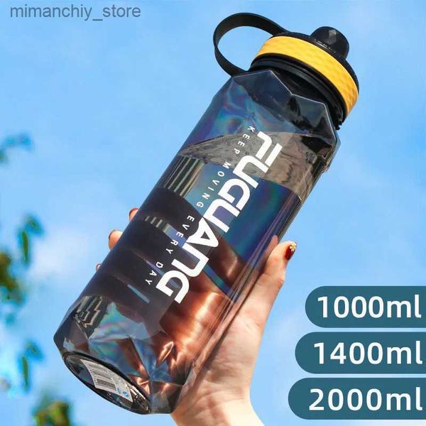 Botella de agua Deportes Water Bott Gran capacidad Viajes al aire libre Portab Botts para entrenamiento Fitness Space Cup Gym Gallon Botts Q231122