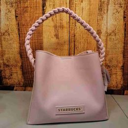 Bouteille d'eau Starbucks 2022 Cherry Spring Blossom Casse Belle sac pliant tissé fleur en acier inoxydable Paille portable Boire Casse l48