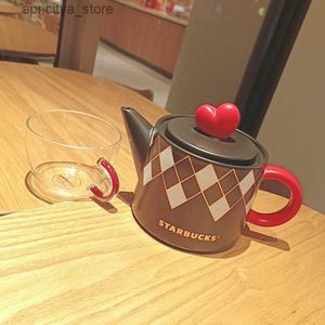 waterfles Starbucks Cup 2022 Valentijnsdag Gift Love Meet schaakspeler Camboard Patroon King Queen Mens en Dames Tea Cup Pot Group L48