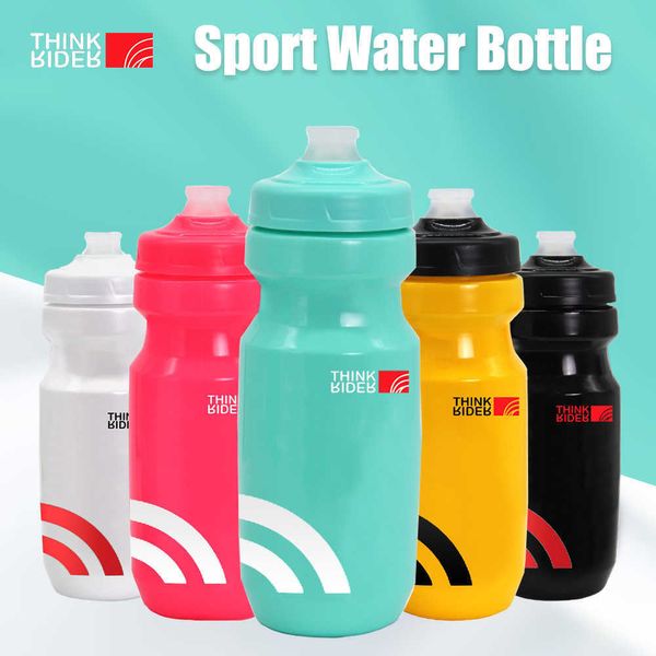 bouteille d'eau Thinkrider Cycling Bottle Water 610 / 710ml Feakproof Spreezable sans goût BPA Sports Sports Bicycle Kettle Camping Plastic Randonnée P230324