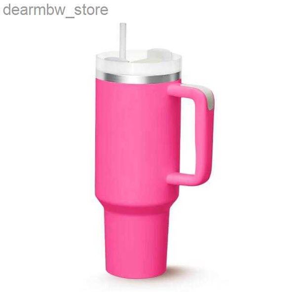 Bouteille d'eau US BRANCE NÉON ROSE HOT TUMBRS COSMO ROSE Target Red Flamingo tasses H2.0 40 oz tasse avec couvercle à main et Botts d'eau de café de paille avec 1 1 40oz Vantines Day GG0416