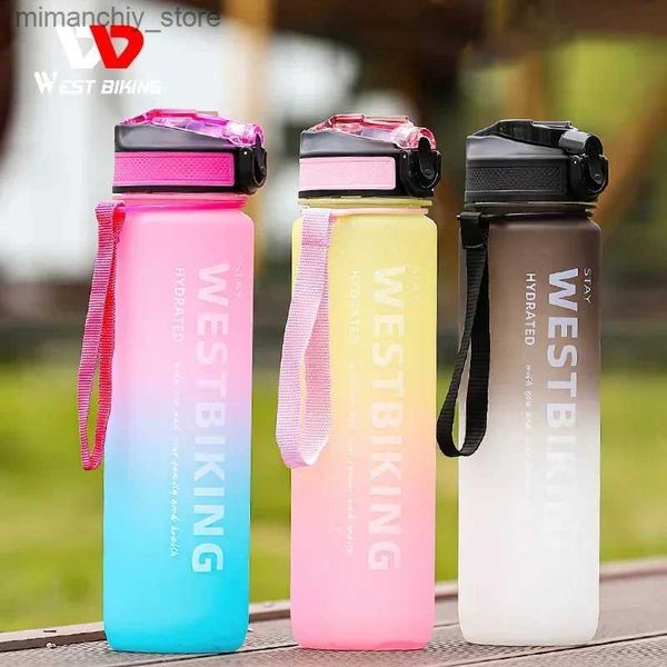 water bottle WEST BIKING 1L/2L Sport bouteille d'eau pour hommes femmes dégradé Portab Bott extérieur vélo de route cyclisme course Gym Fitness Bott Q231124