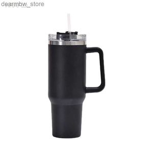 bouteille d'eau qui 40 oz de large bouche vide étains isolés en acier botter de bouteille d'eau tasse de café tasse de glace thermos thermos avec main et paille Sus304