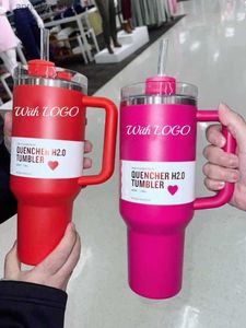 waterfles winter roze glinstering met logo 40 oz h2.0 tye dye mugs cosmo roze tuimelaars thermisch geïsoleerde 40 oz 2e generatie doel rode capaciteit autocopjes l48