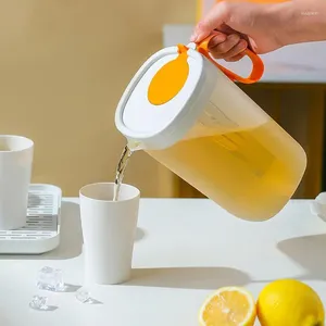 Bouteilles d'eau 1.55L Réfrigérateur Bouilloire froide avec infuseur à thé Théière en plastique de qualité alimentaire Limonade Jus Boisson Conteneur de stockage Couvercle