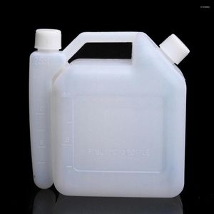 Water Flessen 1.5L Opslag 2-Takt Mengfles Spruit Stookolie Benzine Witte Tank Container Drinkware Duurzaam 1:25 voor Trimmer Kettingzaag