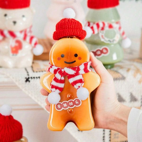 Bouteilles d'eau 1/5pcs Noël Gingerbread Man Bouteille Party Candy Jar Jus Boisson De Noël En Plastique Bouilloire Enfants Cadeau Décor 231212