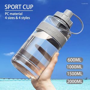 Bouteilles d'eau 1 litre, grande capacité, Double boisson, tasse en plastique Portable, Fitness, sport pour hommes et femmes, 2L