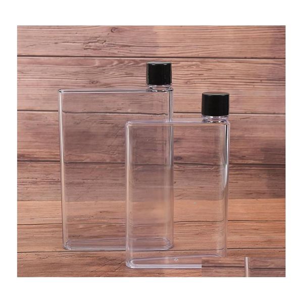 Botellas de agua, 1 unidad, práctico hervidor plano portátil, botella deportiva para beber A5/A6, cuaderno de papel, exfoliante, plástico, creativo, Cu, entrega directa, Hom Otqka