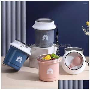 Bouteilles d'eau 1 Set Usef facile à nettoyer tasse thermique doublure détachable école étudiant thermoses portables petit déjeuner tasse de lait garder au chaud Dr Dhzpj