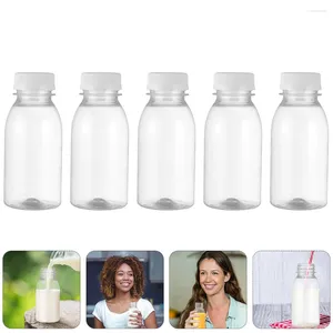 Bouteilles d'eau 10 pcs en verre bière de bébé lait jus en plastique jus de récipient transparent avec couverture de boisson enfant