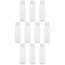 Bouteilles d'eau 10 pièces bouteille de jus en plastique transparent lait sans odeur pratique sous-boire animal de compagnie 350 ml stockage polyvalent vide