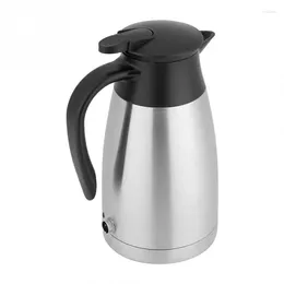 Bouteilles d'eau 1000ml 12V / 24V en acier inoxydable chauffage électrique tasse bouilloire chauffe-thé café anti-surchauffe pot