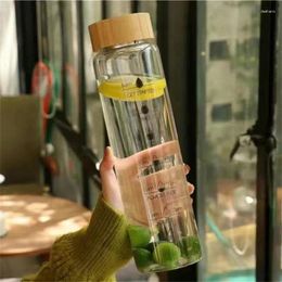 Bouteilles d'eau 1000 ml bouteille en verre de grande capacité avec couvercle de marqueur temporel pour boire un jus de lait transparent simple cadeau d'anniversaire tasse