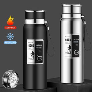 Bouteilles d'eau Bouteille thermos de grande capacité de 1000ML, garde le froid et la tasse thermique en acier inoxydable, flacon sous vide, gobelets thermiques 231130