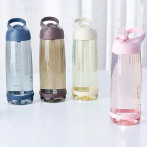 Bouteilles d'eau 1000 ml bouteille extérieure avec paille sport couvercle écologique randonnée camping plastique sans BPA