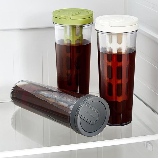 Bouteilles d'eau 1000 ml filtre portable cafetière réfrigérateur extrait froid bouteille de thé aux fruits avec passoire pique-nique camping boisson ensemble