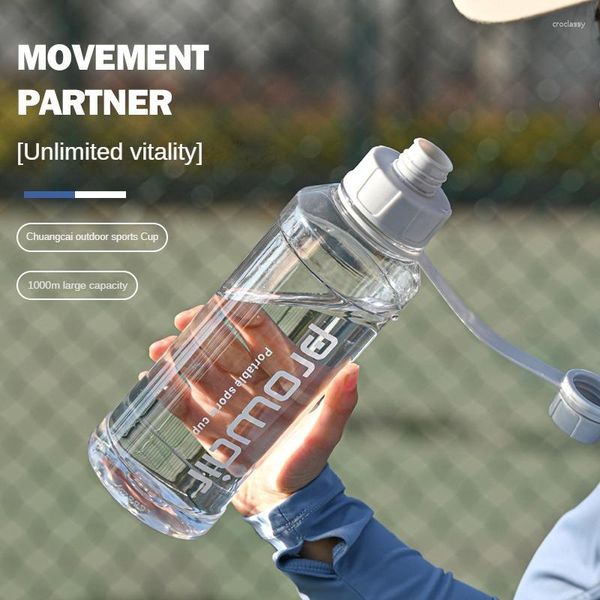 Bouteilles d'eau 1000 ml bouteille de sport Portable combiner boîtes quotidiennes organisateur boire en plein air gobelet étanche